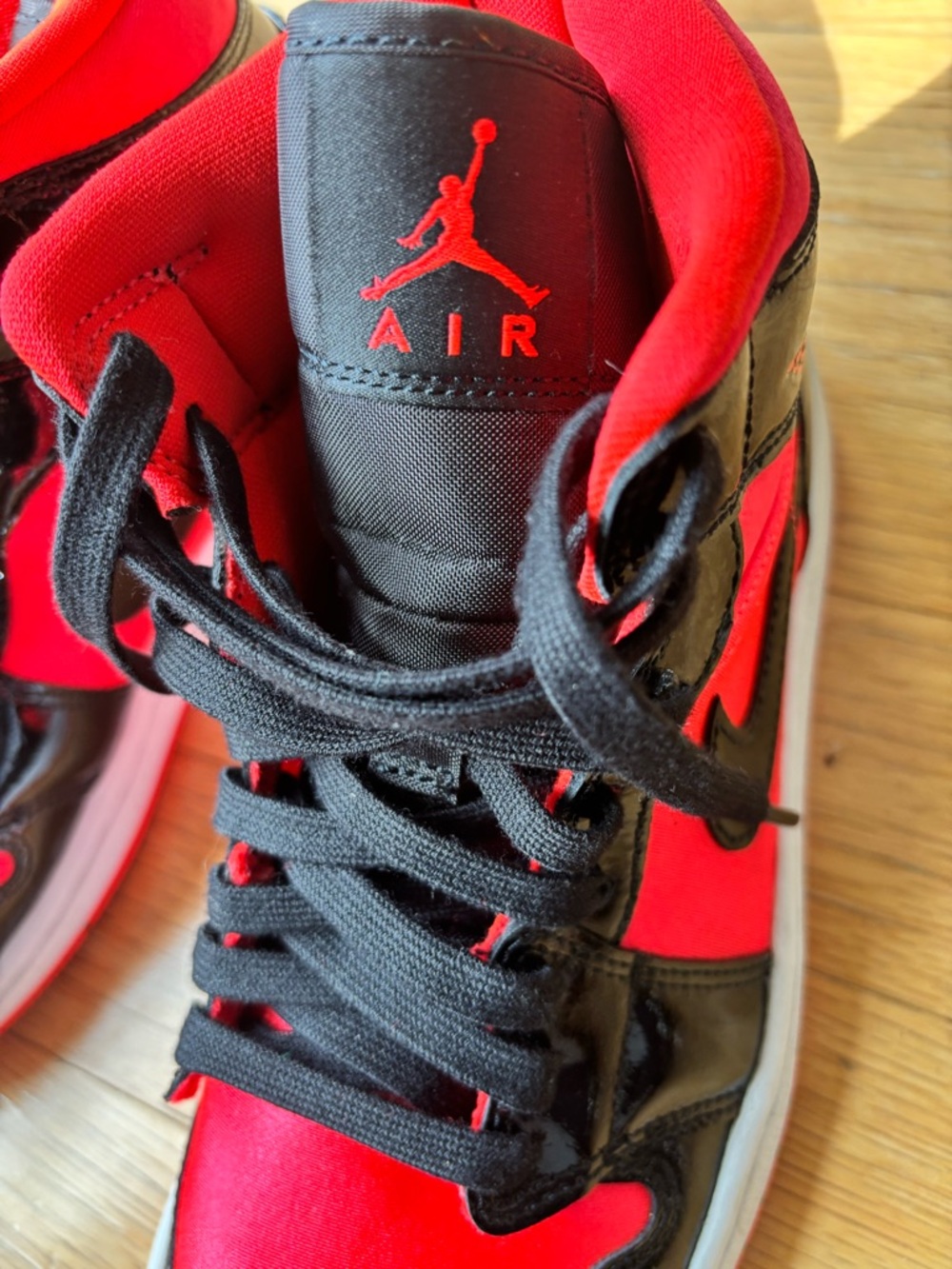 Air Jordan 1s, Infrared and Black High-Top Sneakers - Picture 4 of 9